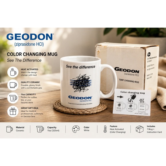 Pfizer Other - Vintage Pfizer Geodon Ziprasidone HCl Color Changing Pharma Rep Coffee Mug